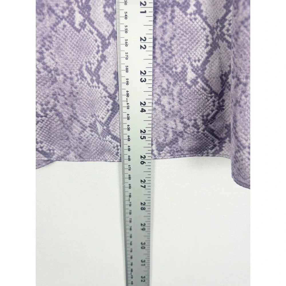 NWT Michael Kors Snake Print Button Up Blouse Womens L Sweet Lilac Streetwear